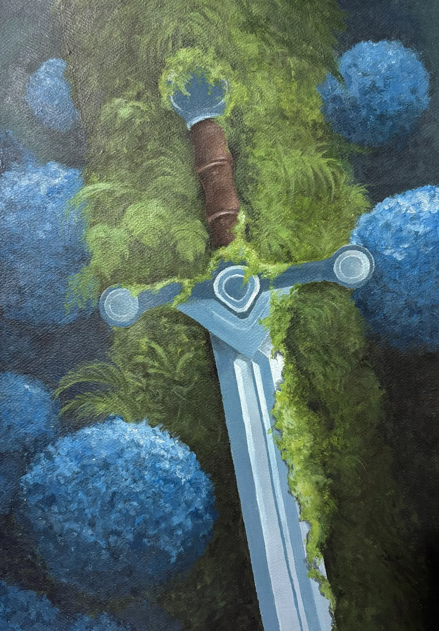 Sword And Hydrangeas — Painting
